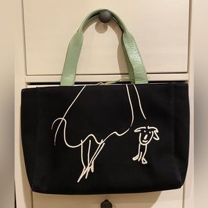 Kate Spade x Maira Kalman Limited Edition Black canvas tote